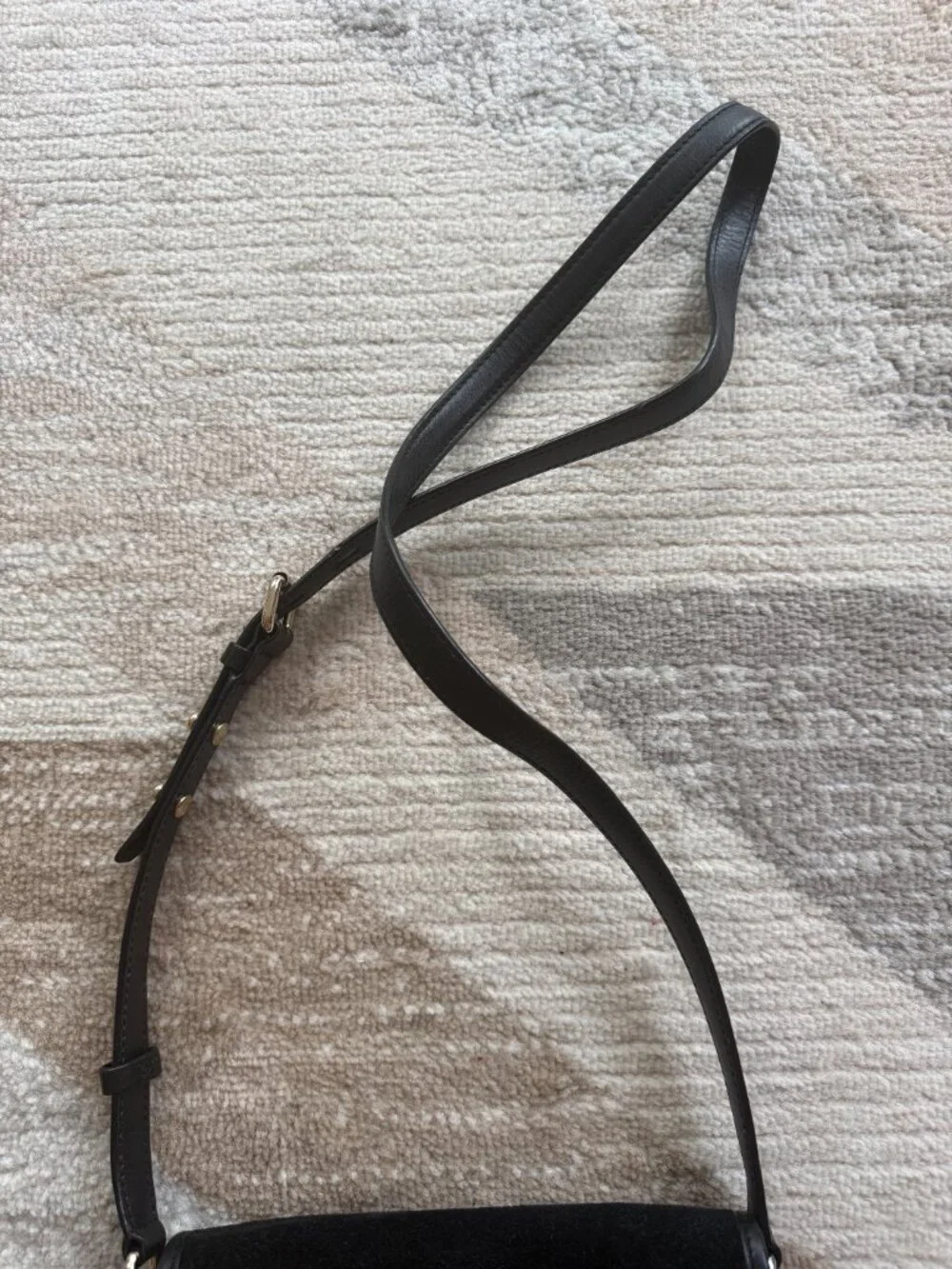 Karl Lagerfeld black crossbody bag crafted from genuine leather and natural sued